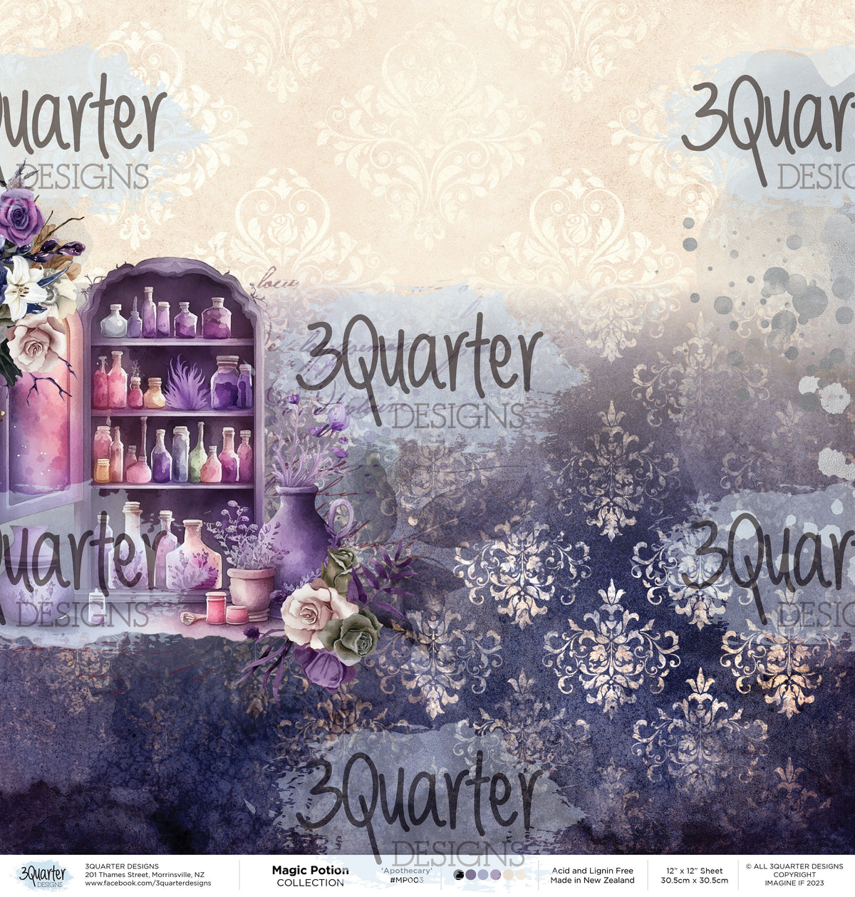 Lot de papiers 30x30 cm Collection Magic Potion