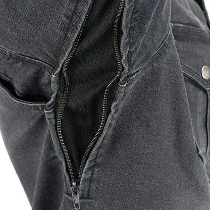 Milwaukee Leather Men's Faded Denim Armored Shirt Jacket