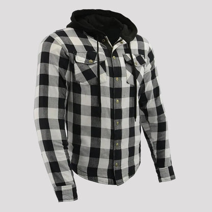 Milwaukee Leather Men's Plaid Flannel Armored Shirt Jacket