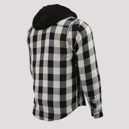 Milwaukee Leather Men's Plaid Flannel Armored Shirt Jacket