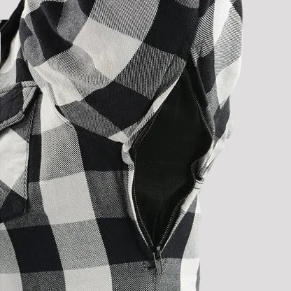 Milwaukee Leather Men's Plaid Flannel Armored Shirt Jacket