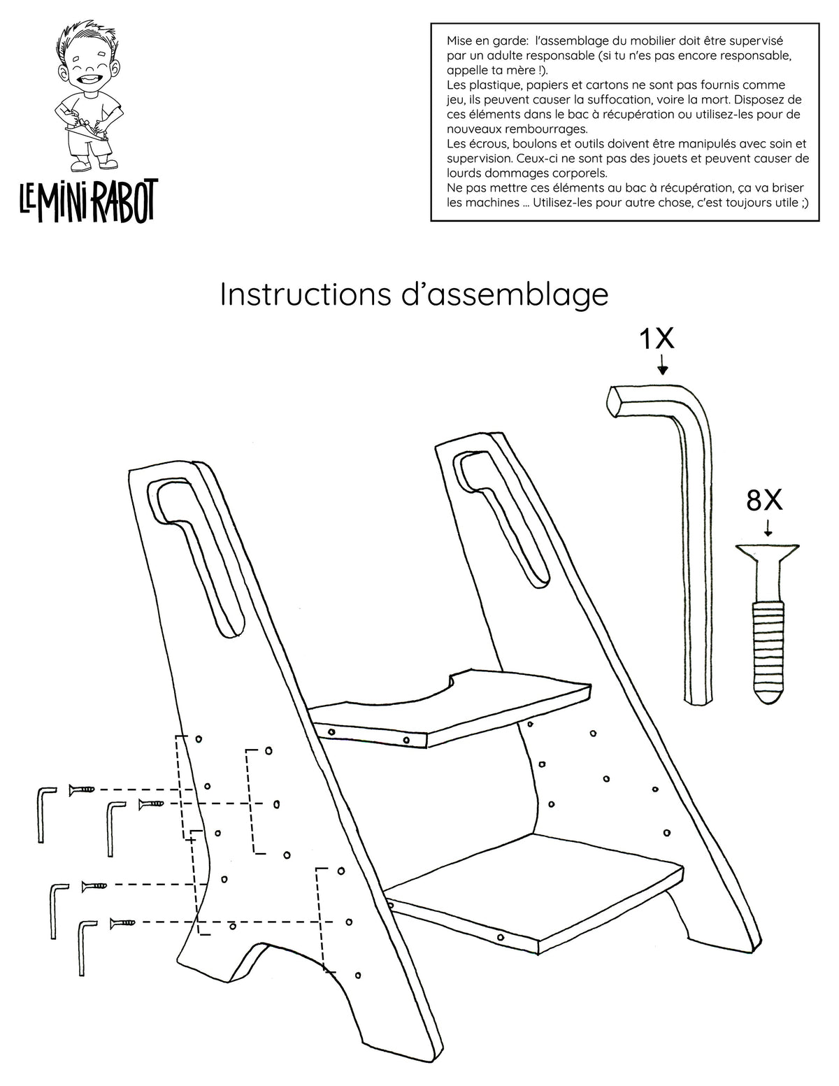 Le Mini Propre - Banc de toilettes évolutif en bois pour enfants
