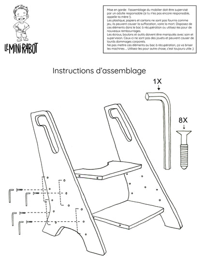 Le Mini Propre - Banc de toilettes évolutif en bois pour enfants