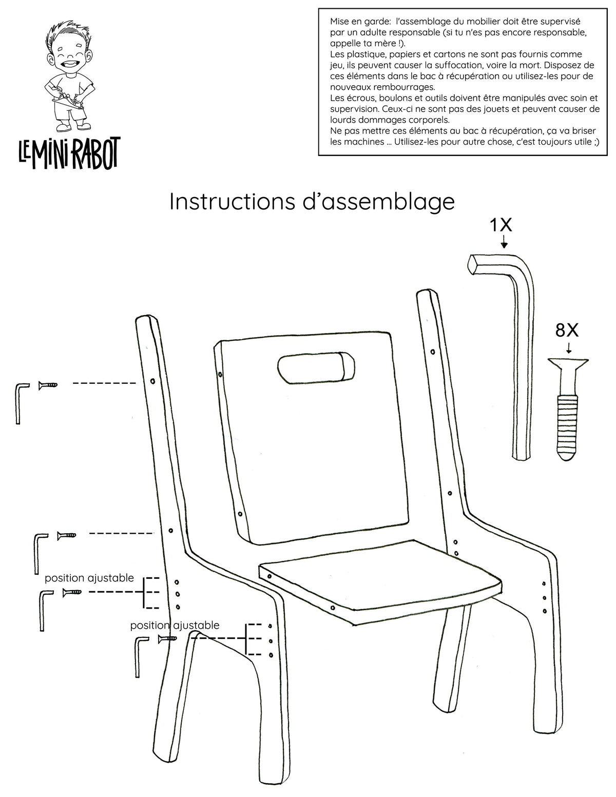 Kit évolutif table et chaises en bois pour enfants - Le Mini Curieux