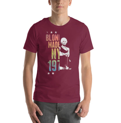 Blondie - T-shirt fendu NY Blondie 1974 (Bordeaux)