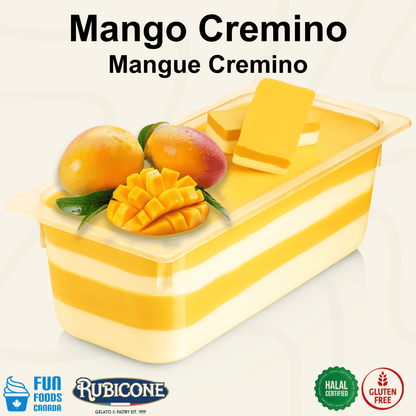 Crème de garniture à tartiner à la mangue - Cremino Mango - Seau de 5 KG - Rubicone Canada - Livraison gratuite au Canada pour les commandes de plus de 199 CAD