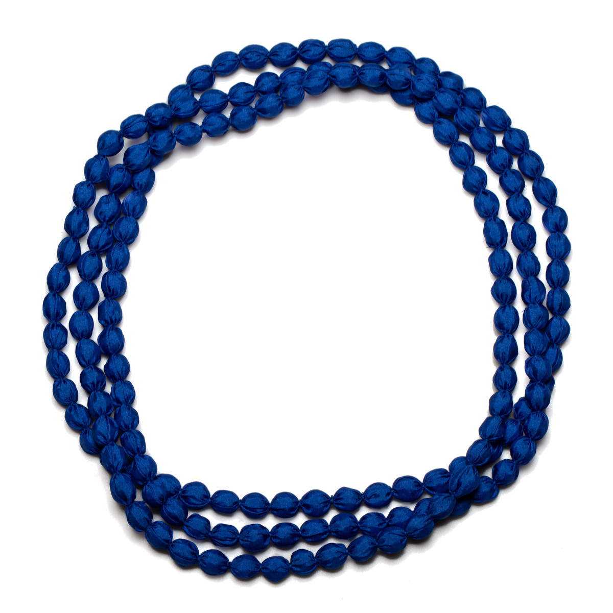 Extra Long Fabric Ball Necklace
