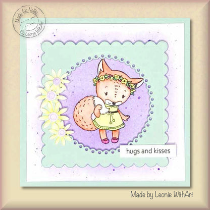 Tampon transparent Nellie's Choice Christmas Cuties Foxy Christmas Lady