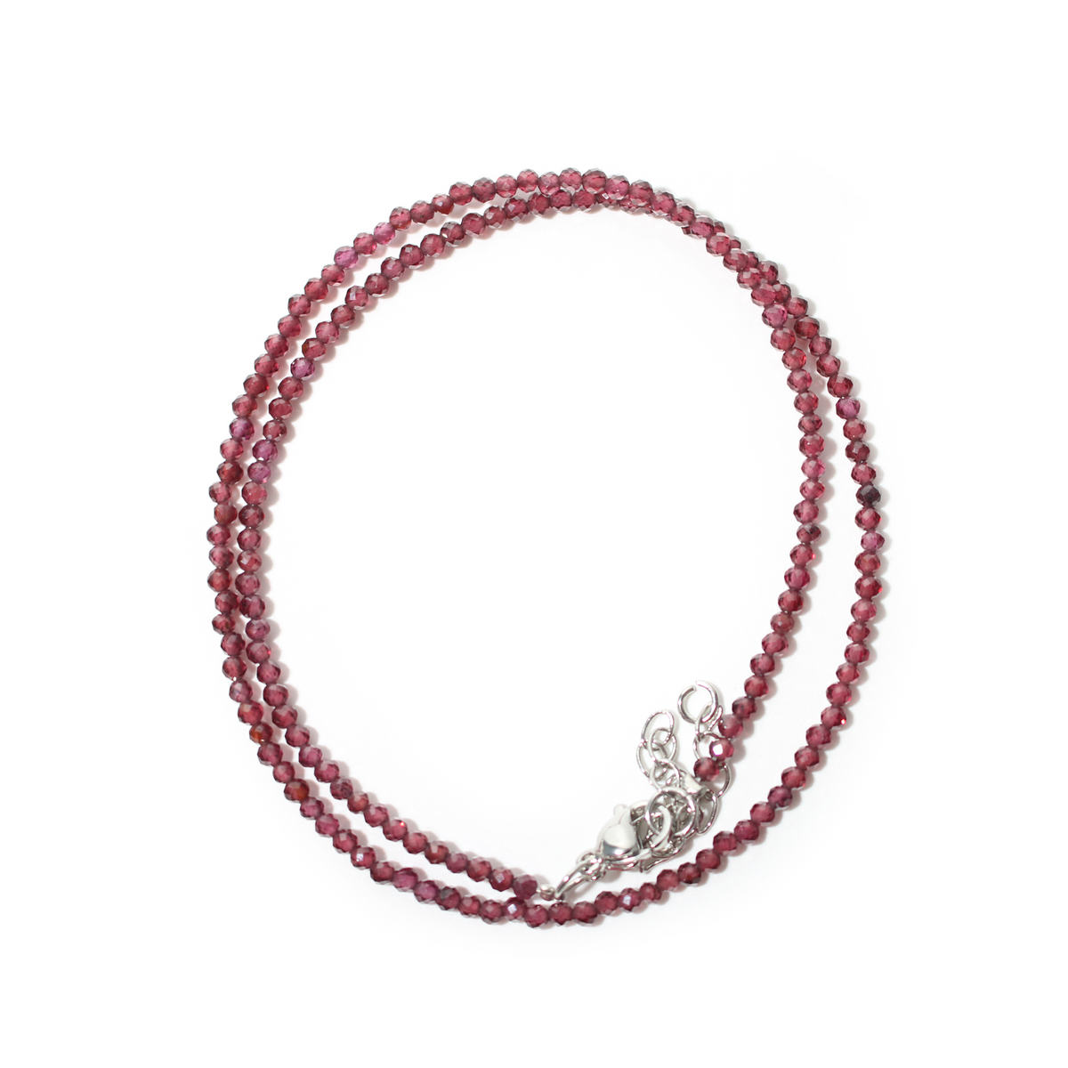 Garnet Bead Necklace - 2-3mm
