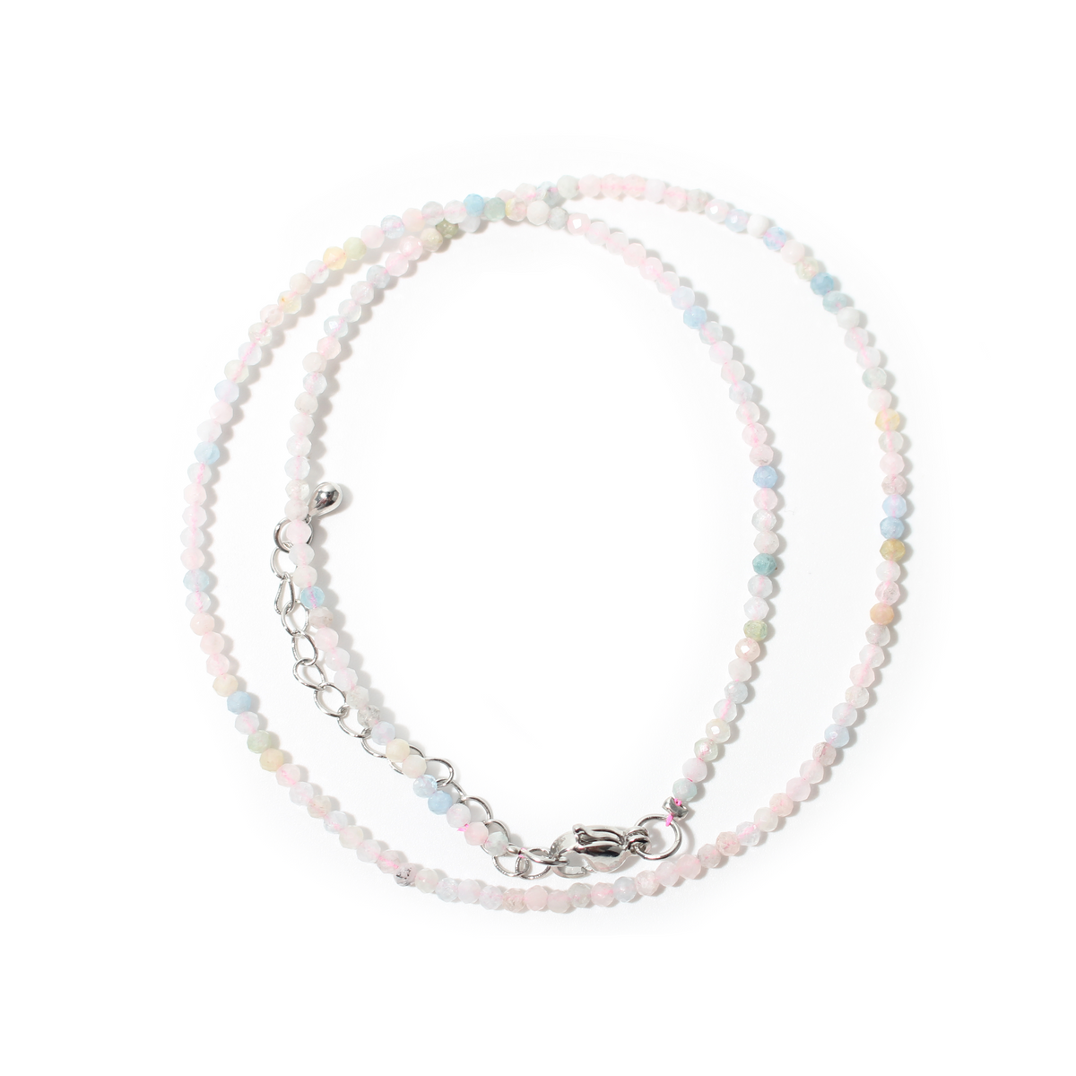 Morganite Bead Necklace - 2-3mm
