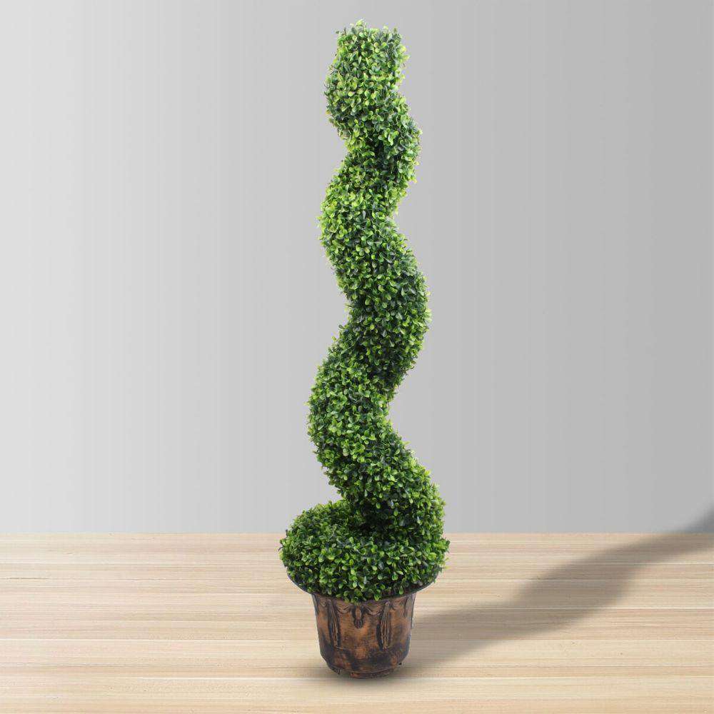 Plante artificielle topiaire de buis en spirale Norwich en pot 122 cm