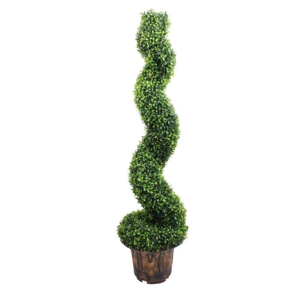 Plante artificielle topiaire de buis en spirale Norwich en pot 122 cm