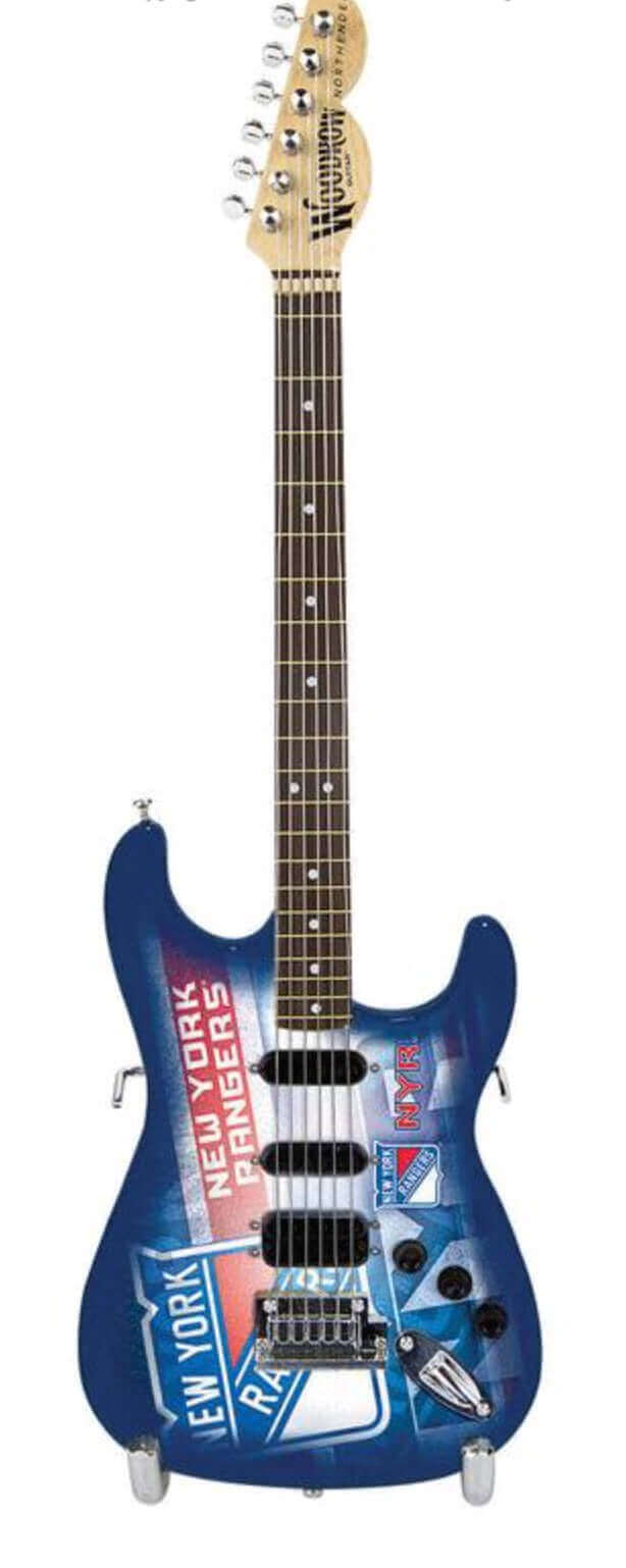 Mini-guitare de collection 10" des Rangers de New York