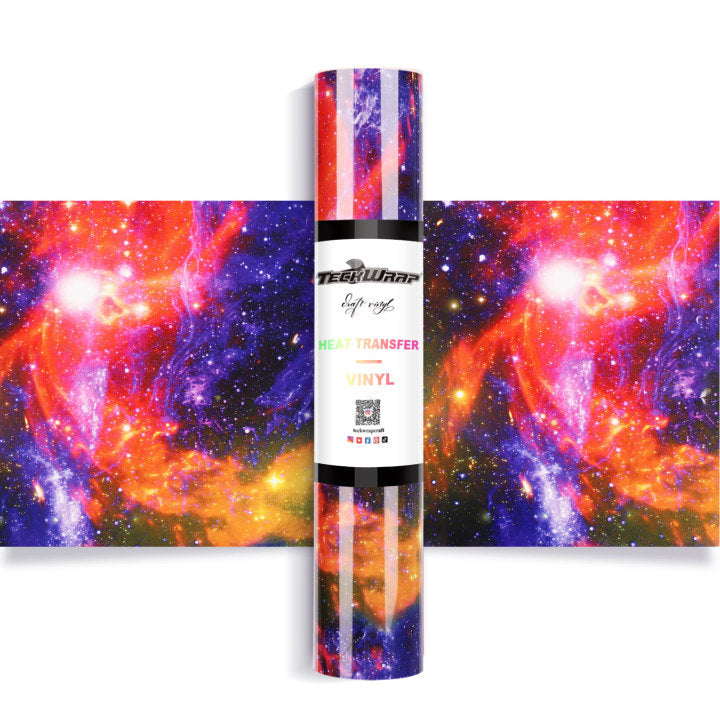Vinyle thermocollant Teckwrap Galaxy - Violet Nébuleuse | Libérez votre créativité avec des tourbillons colorés !