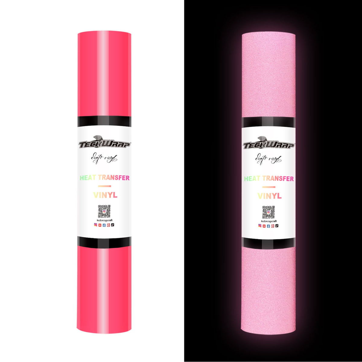 Vinyle thermocollant réfléchissant Teckwrap - Rose fluo | Vinyle thermocollant tendance et durable pour t-shirts et costumes