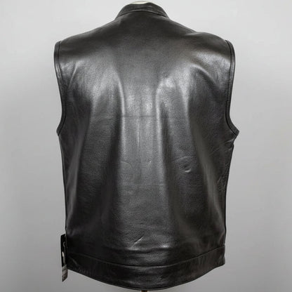 Open Road Men's Flannel Lined Leather Club Vest