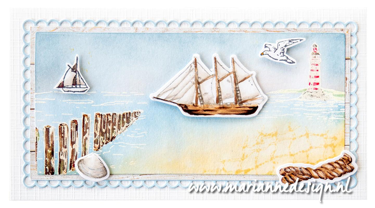 Marianne Design Tampon Transparent - Bordure Tiny - Poteaux de Plage