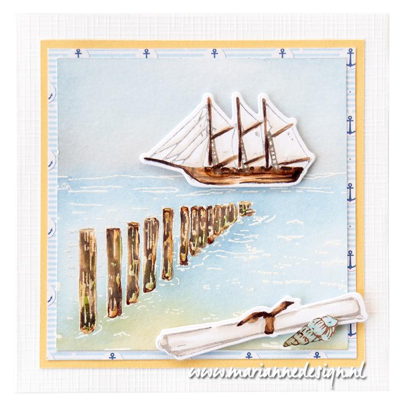Marianne Design Tampon Transparent - Bordure Tiny - Poteaux de Plage