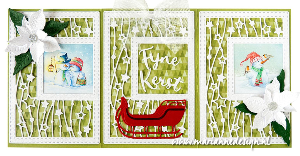 Marianne Design Feuille à découper A4 - Hetty's Minis - Bonshommes de neige et Père Noël
