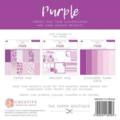 The Paper Boutique Everyday - Nuances de violet - Bloc 20 x 20 cm