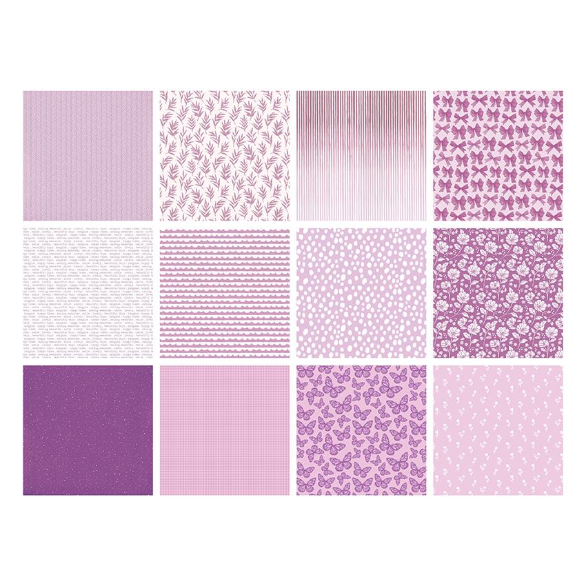 The Paper Boutique Everyday - Nuances de violet - Bloc 20 x 20 cm