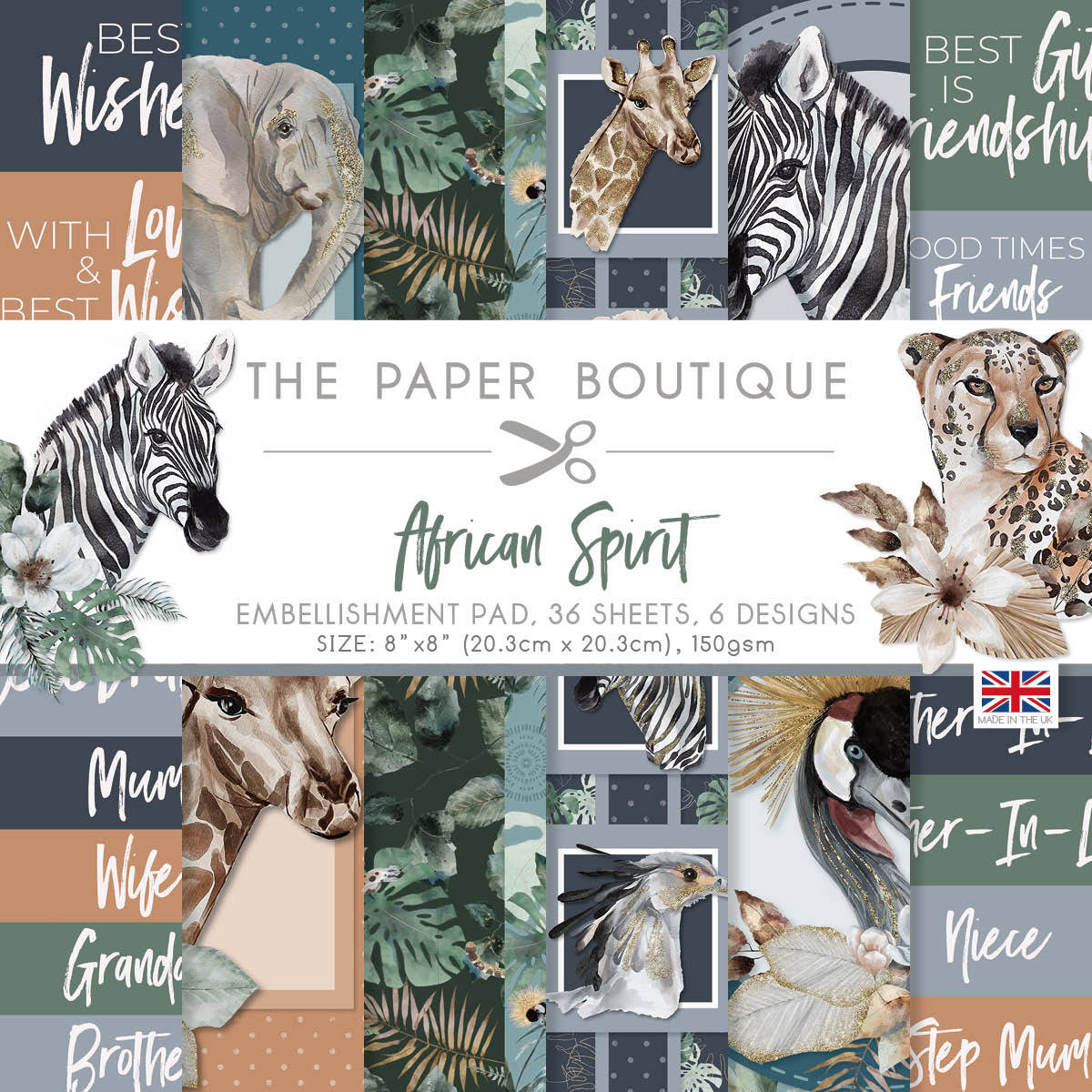 The Paper Boutique African Spirit Bloc de Décorations 20 x 20 cm