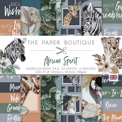 The Paper Boutique African Spirit Bloc de Décorations 20 x 20 cm
