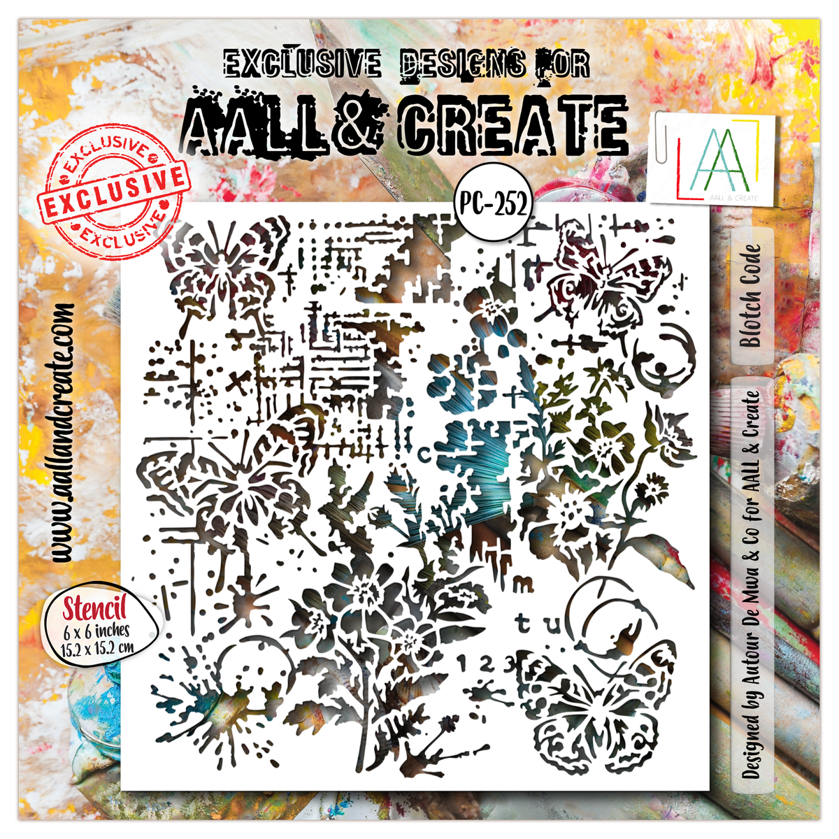 AALL and Create - 6"x6" Stencil - Blotch Code