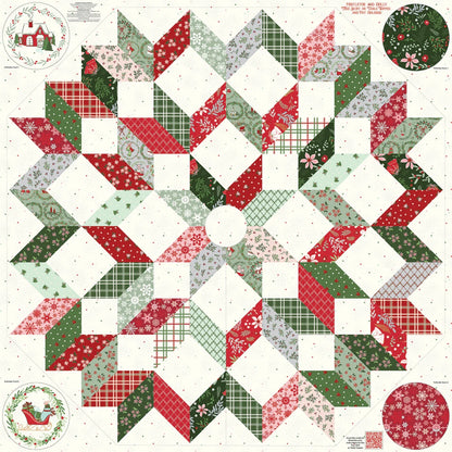 Mistletoe & Holly  54in x 54in Tree Skirt & Pot Holder Panel