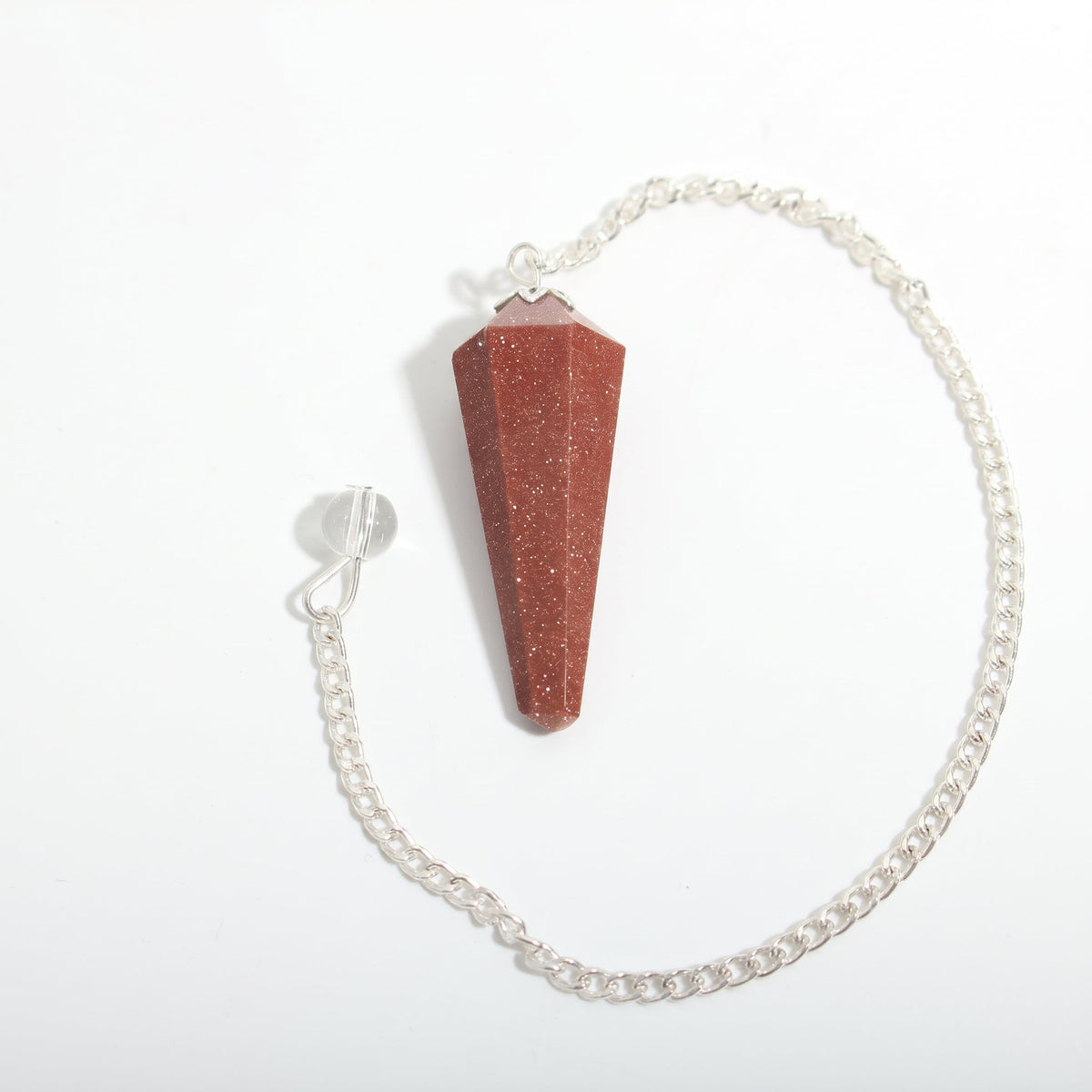 Brown Goldstone Pendulum 6 Facet & Bead - 3 Pack