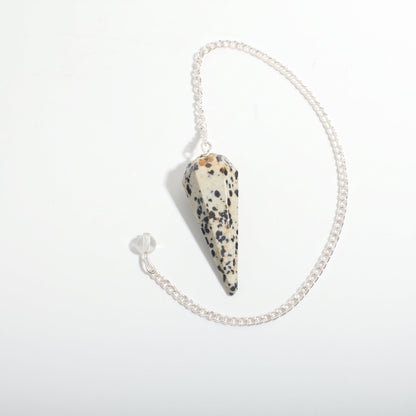 Dalmatian Jasper Pendulum 6 Facet & Bead - 3 Pack