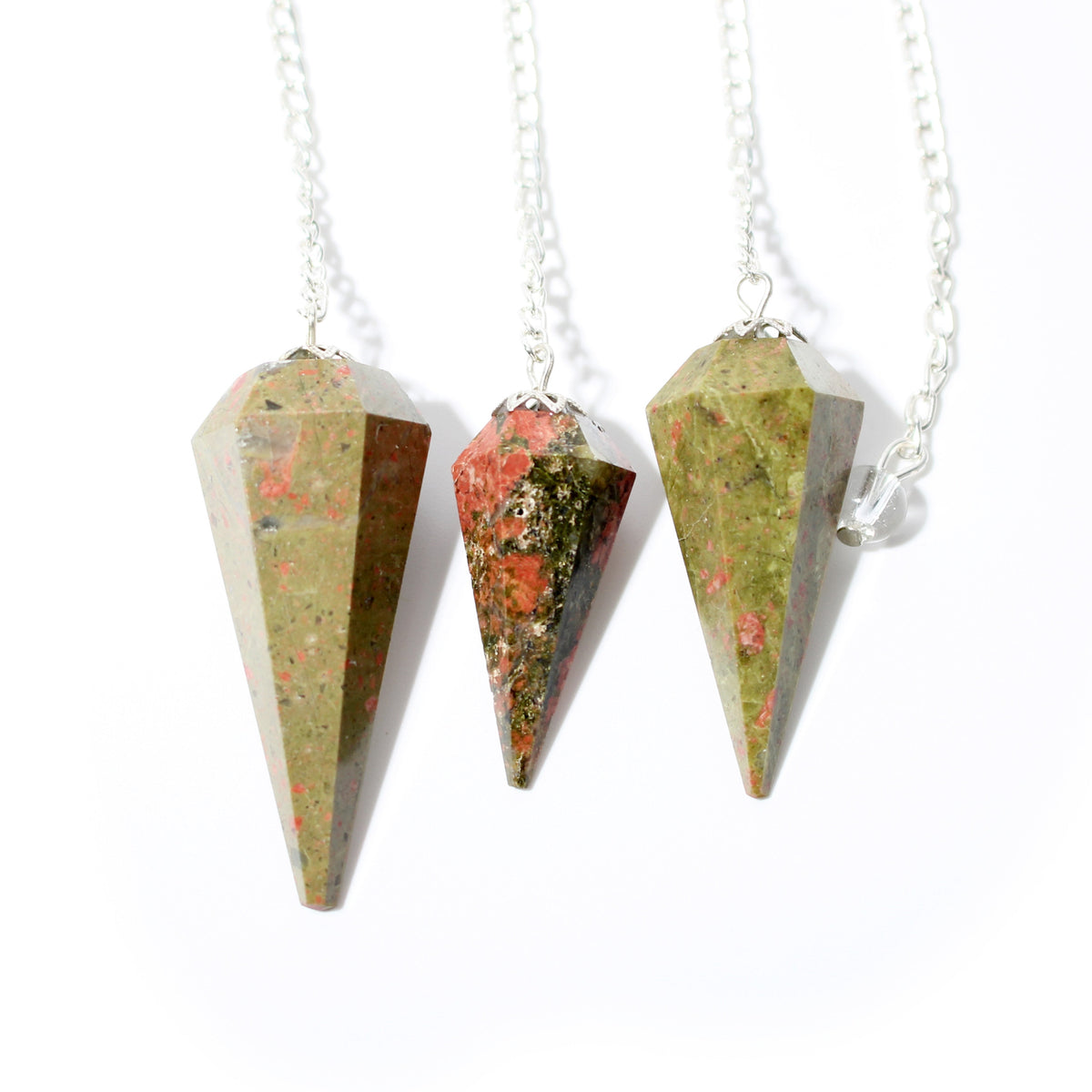 Unakite Pendulum 6 Facet & Bead - 3 Pack