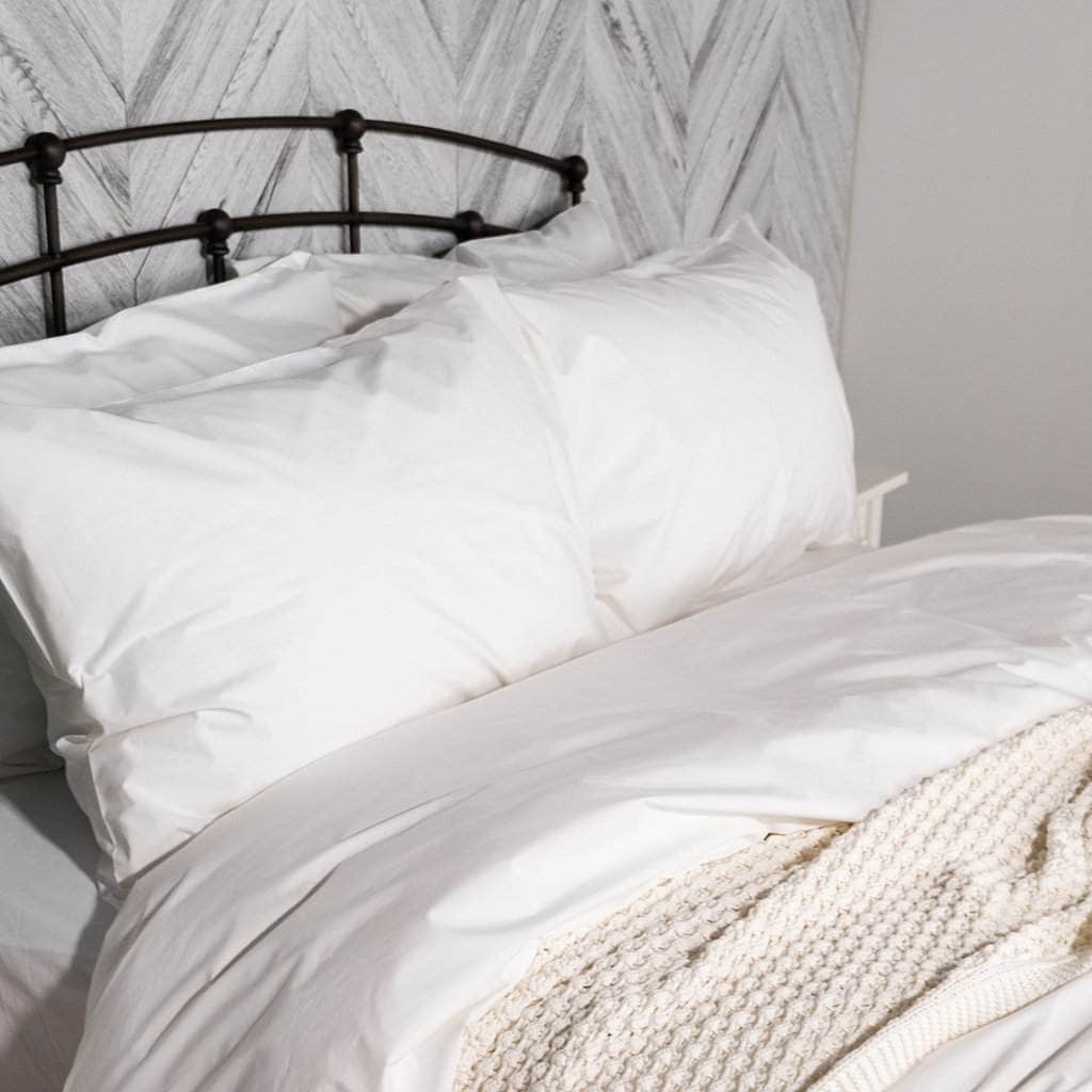 Lot de taies d'oreiller essentielles en percale de coton biologique