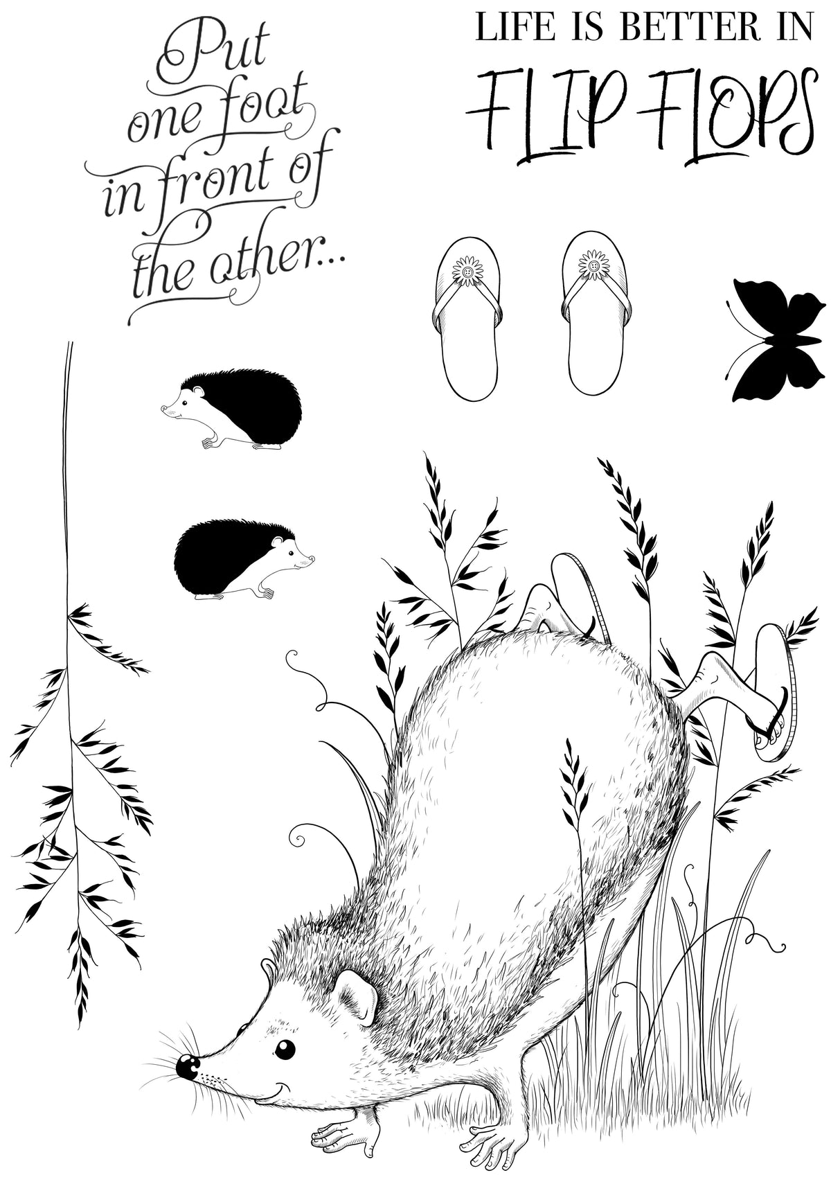 Pink Ink Designs Jour de la Marmotte Ensemble de Tampons Transparents 15,24 cm x 20,32 cm