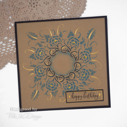 Pink Ink Designs Pochoir Fleurs et Vignes 7 po x 7 po