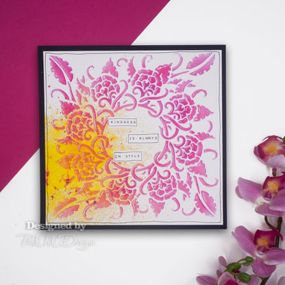 Pink Ink Designs Pochoir Fleurs et Vignes 7 po x 7 po