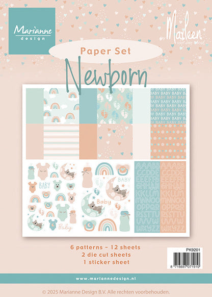 Set de papiers A5 Marianne Design - Nouveau-né par Marleen