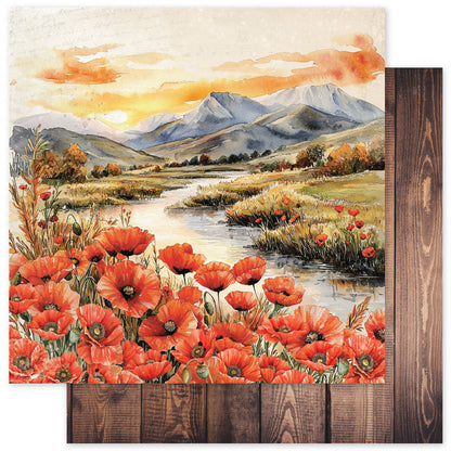 Collection de papiers Pavots de base 30x30 cm 34644