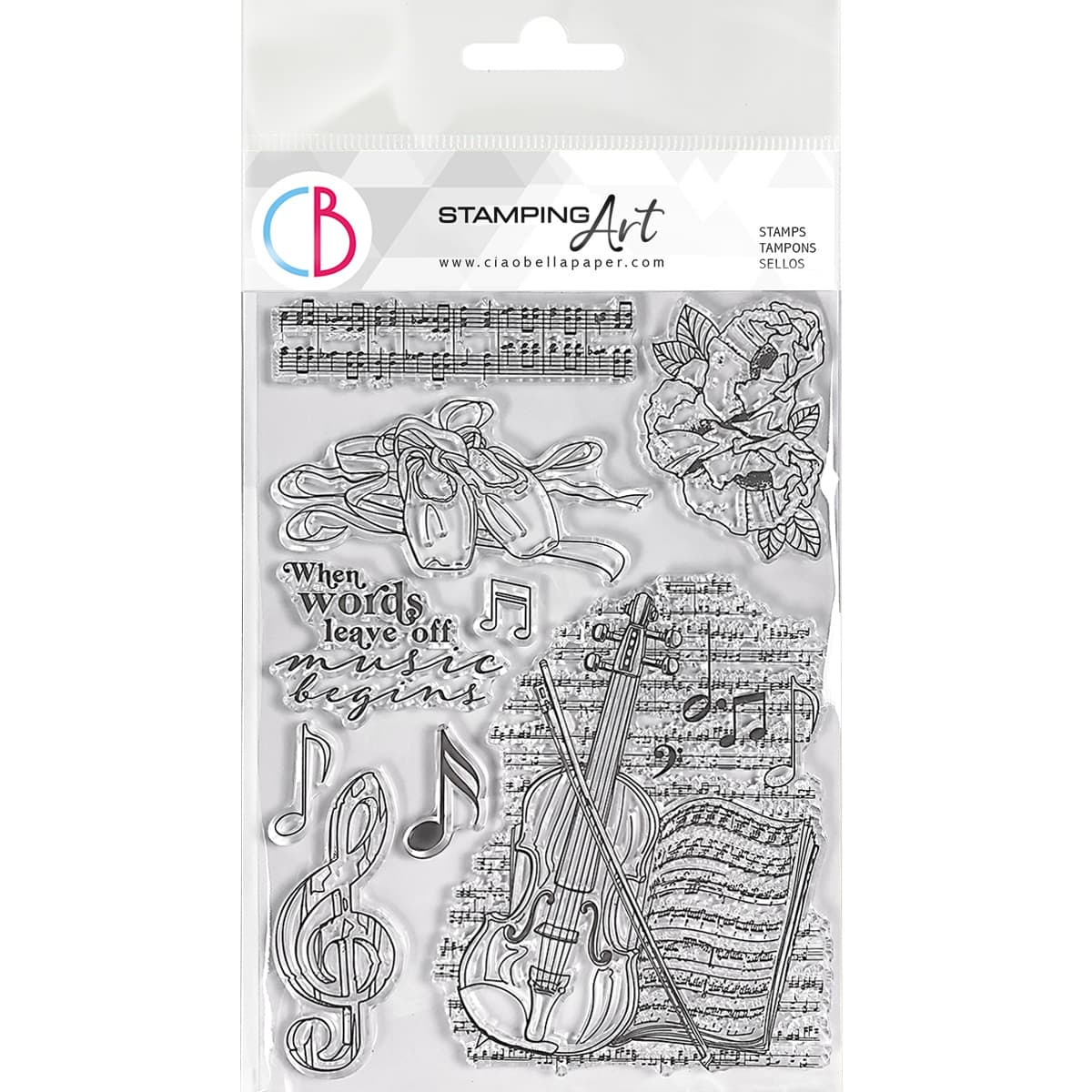 Ciao Bella Clear Stamp Set 6x8 La Musique Commence
