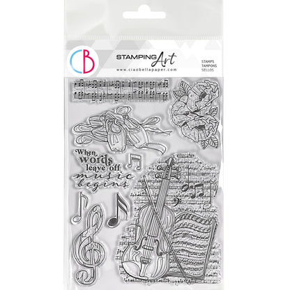 Ciao Bella Clear Stamp Set 6x8 La Musique Commence