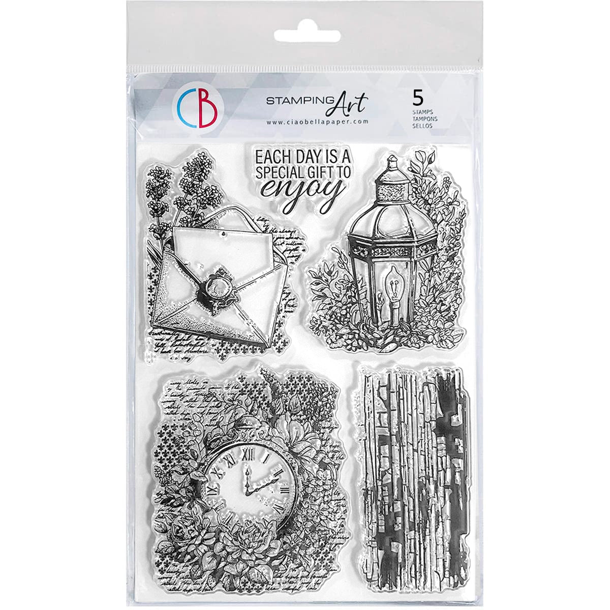 Set de tampons transparents 6"x8" Murmures de Lavande