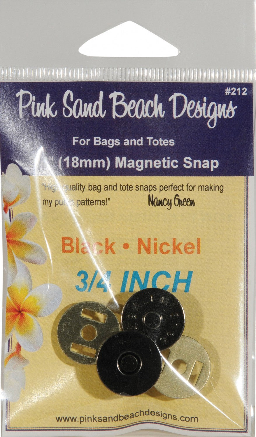 Pink Sands Beach -Magnetic Purse Snap - 3/4in (18MM)