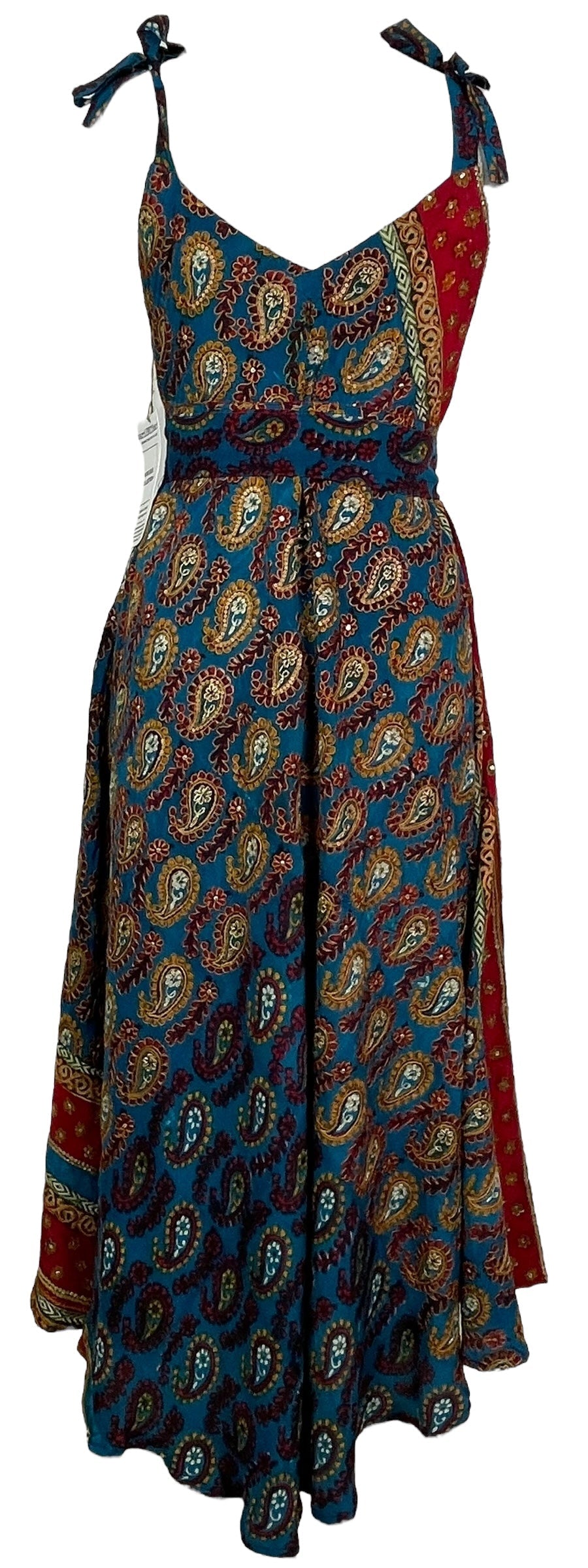 STAFF HOLD PRC7675 Robe longue en pure soie Avatar avec ceinture
