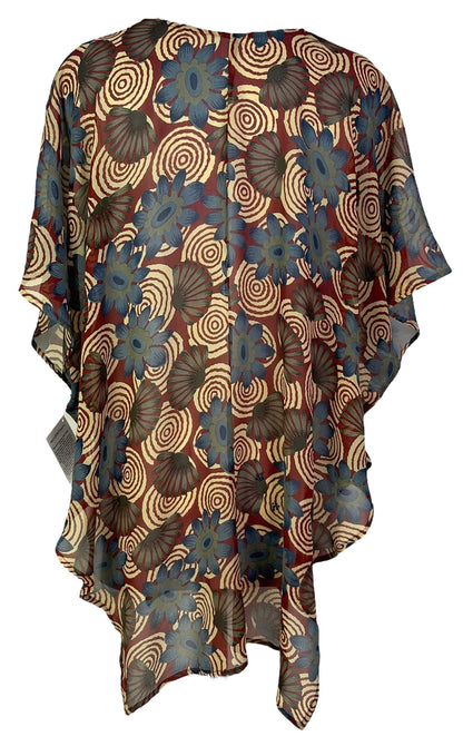 PRG7107 Sheer Avatar Pure Silk Waterfall Top