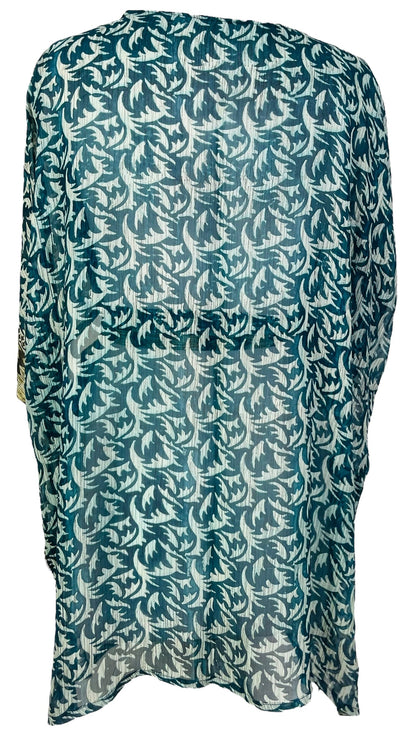 PRG7490 Veste à manches kimono en pure soie Sheer Avatar avec ceinture