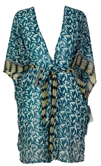 PRG7490 Veste à manches kimono en pure soie Sheer Avatar avec ceinture