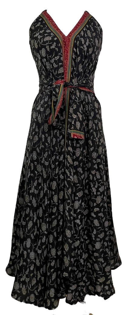 PRC7693 Robe longue en pure soie Avatar avec ceinture