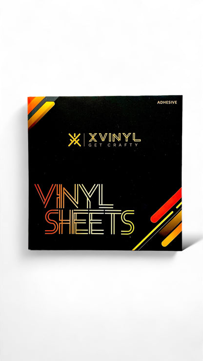 Vinyle adhésif permanent brillant XVinyl Pro avec support PET - Vinyle artisanal compatible Cricut Silhouette Cameo pour panneaux, décoration intérieure, scrapbooking, autocollants pour tasses DIY