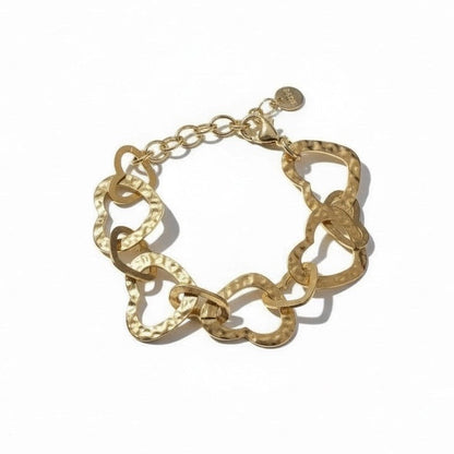 Bracelet Cœurs Entrelacés - Acier Inoxydable Doré