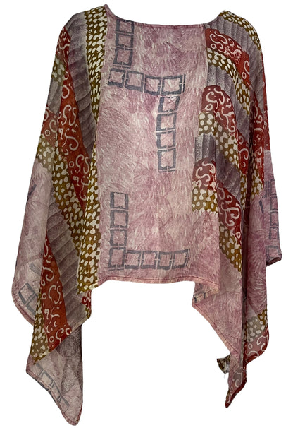 PRG7049 Sheer Avatar Pure Silk Capelet Poncho